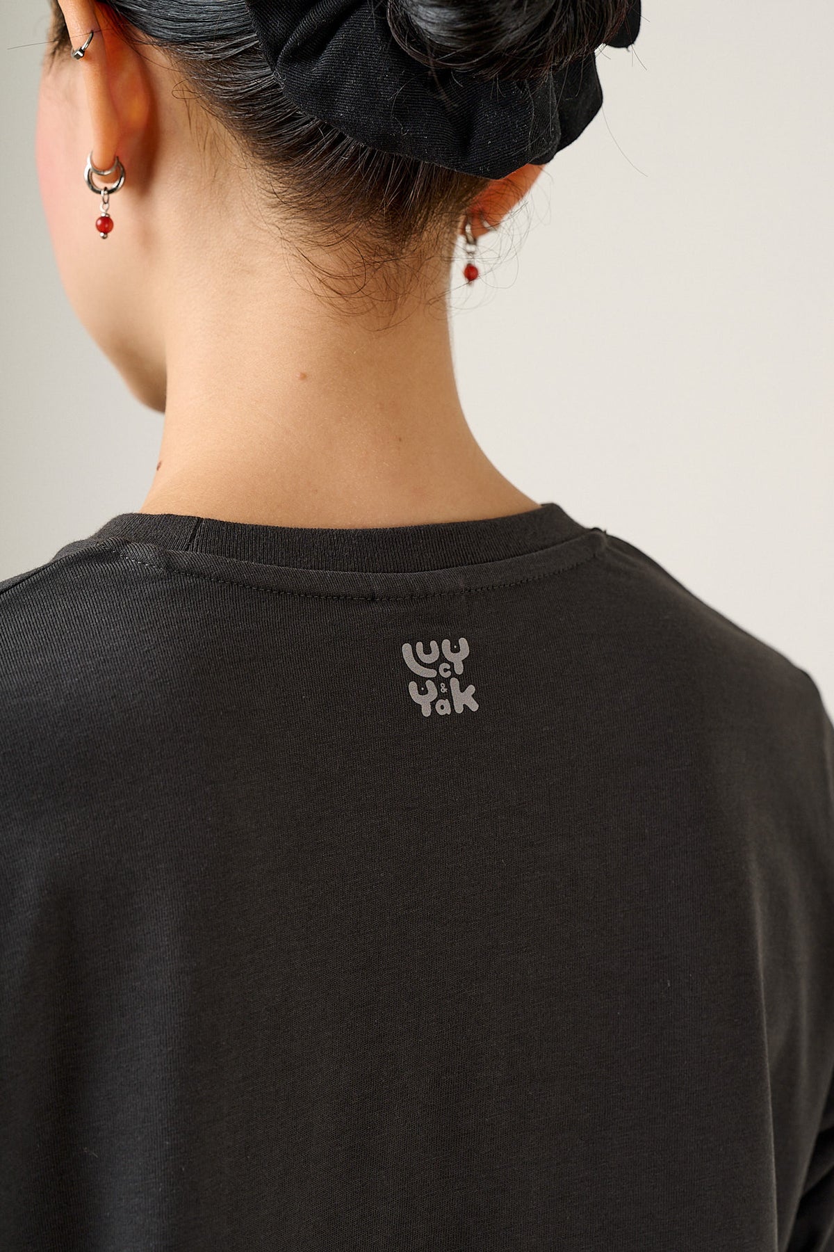 Mio - Cotton T-shirt in Charcoal