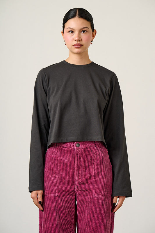 Mio - Cotton T-shirt in Charcoal