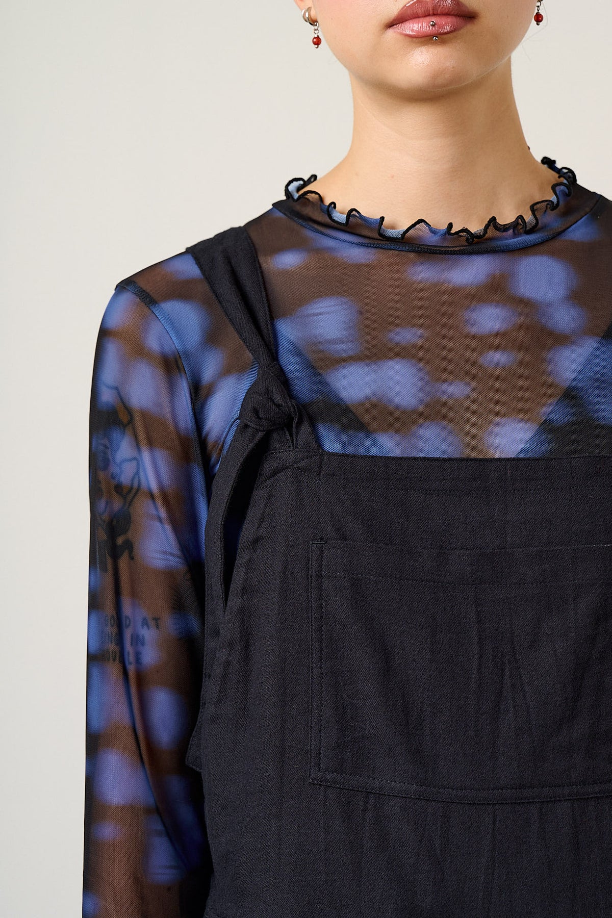 Miyada - Brushed Cotton Dungarees in Black