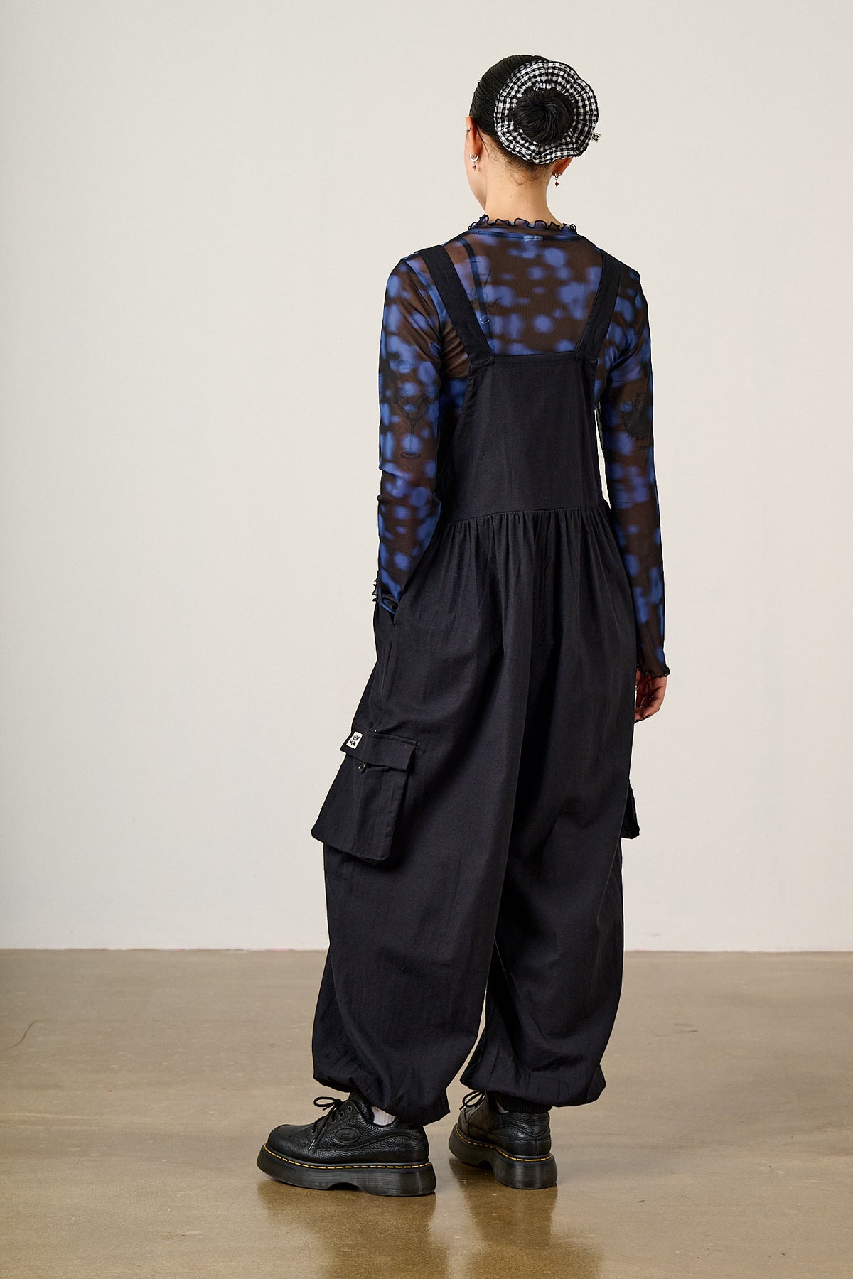 Miyada - Brushed Cotton Dungarees in Black