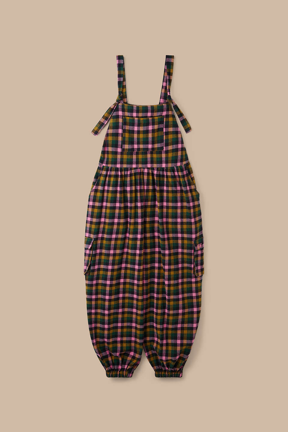 Miyada - Brushed Cotton Dungarees in Botanist Gingham