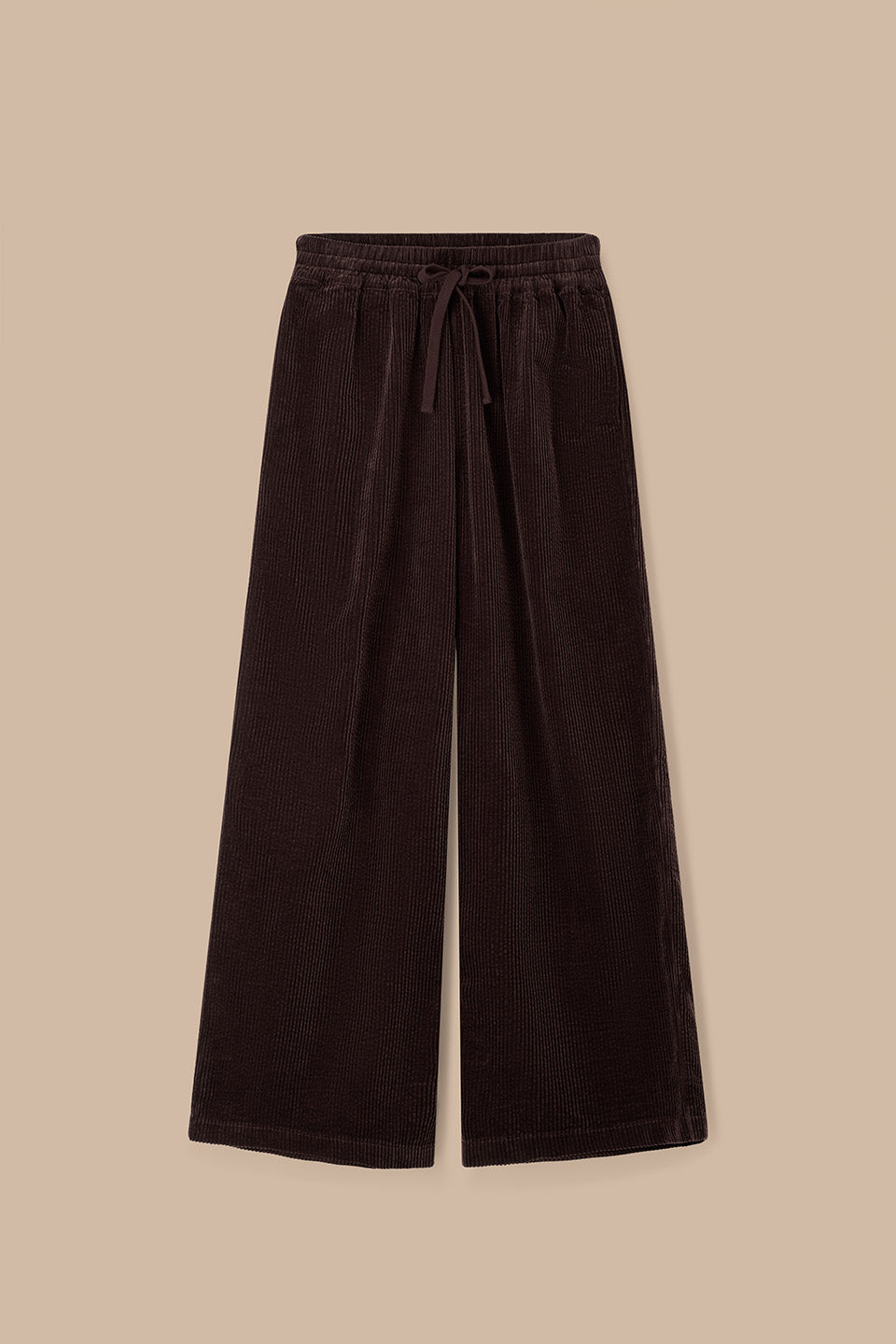Norris - Wide Leg Trousers Organic Cotton Corduroy in Chocolate
