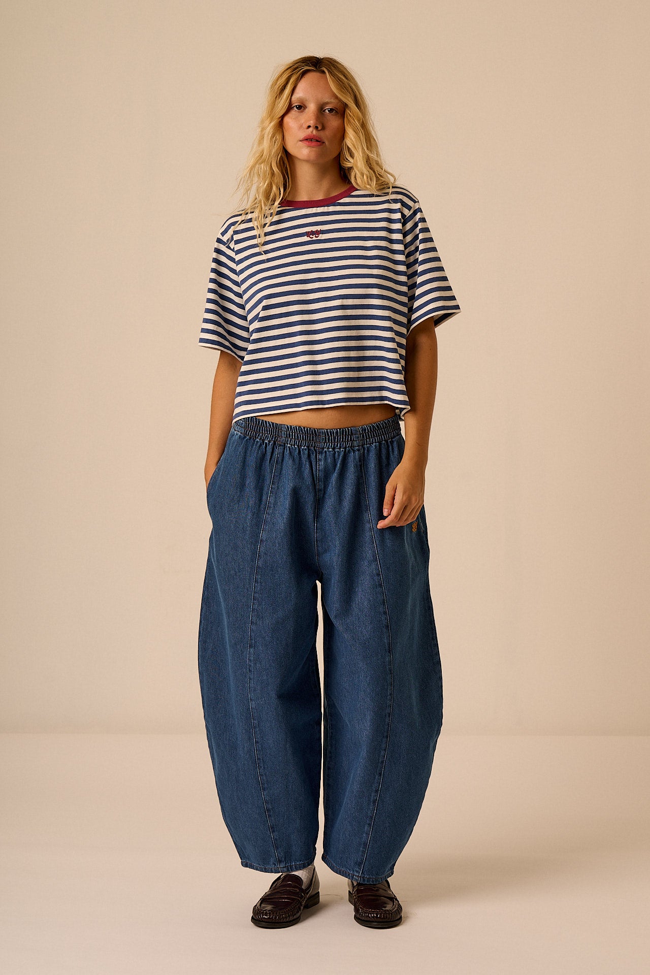 Obregon - Denim Barrel Leg Jeans in Midwash