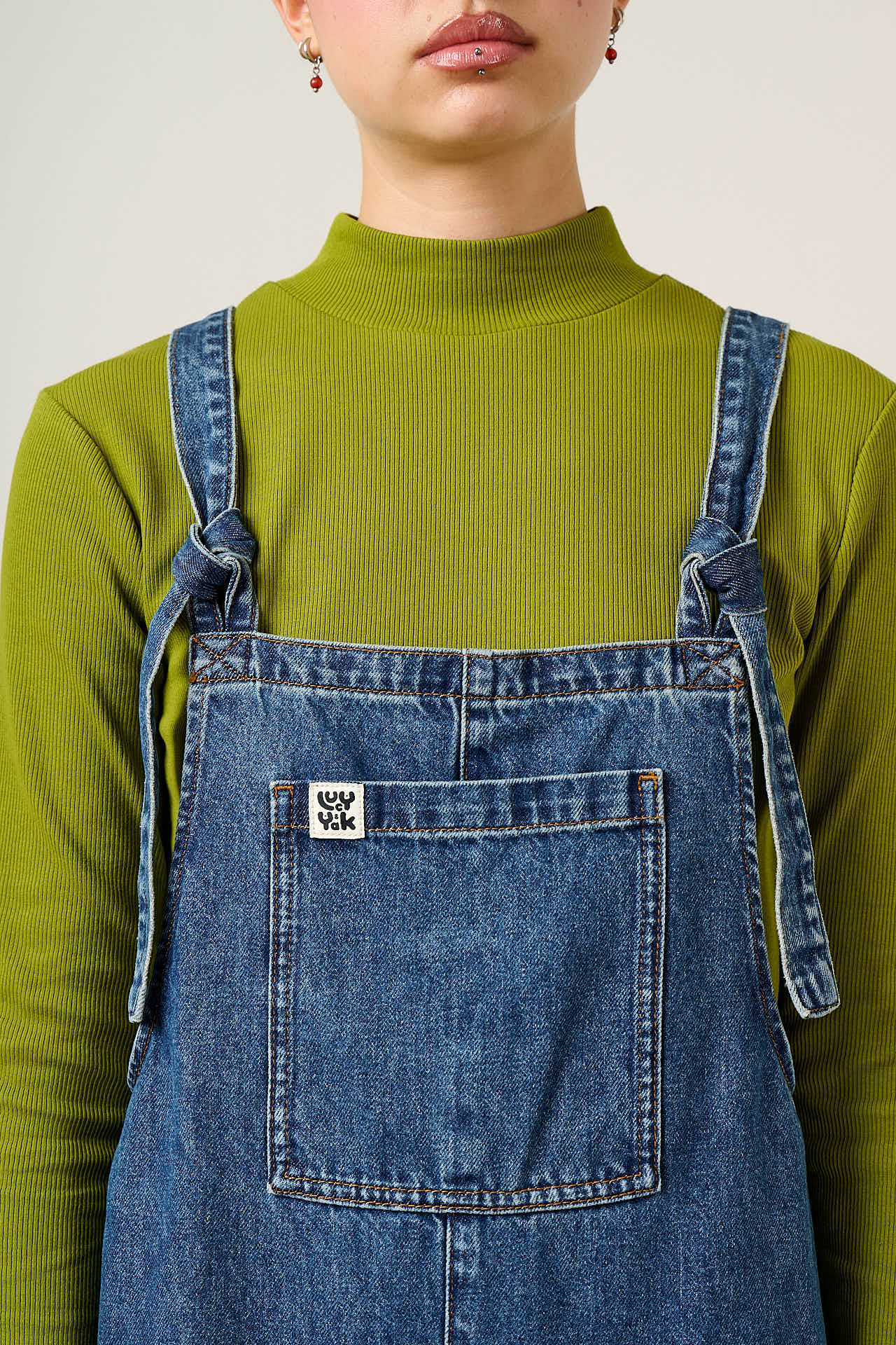 Original - Denim Dungarees in Mid Wash Blue – Lucy & Yak