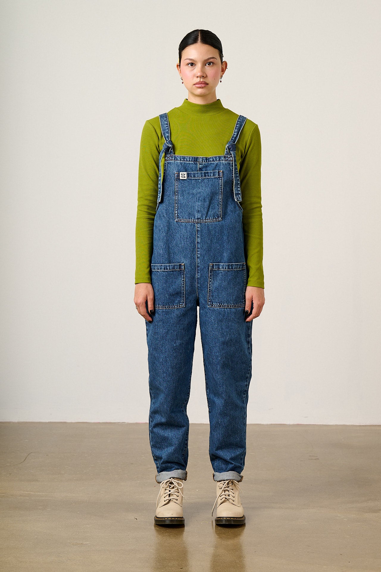 Original - Denim Dungarees in Mid Wash Blue