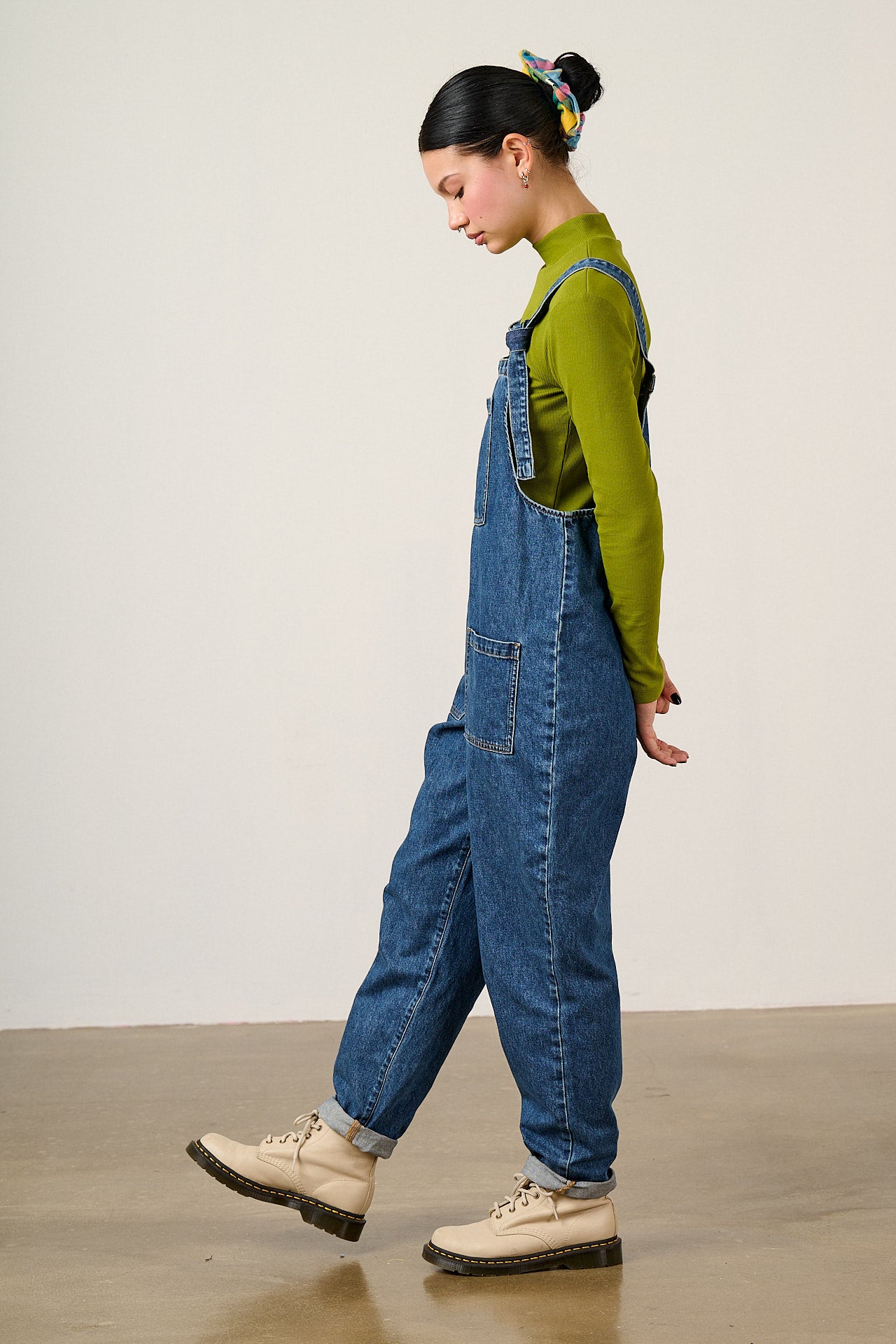 Original - Denim Dungarees in Mid Wash Blue