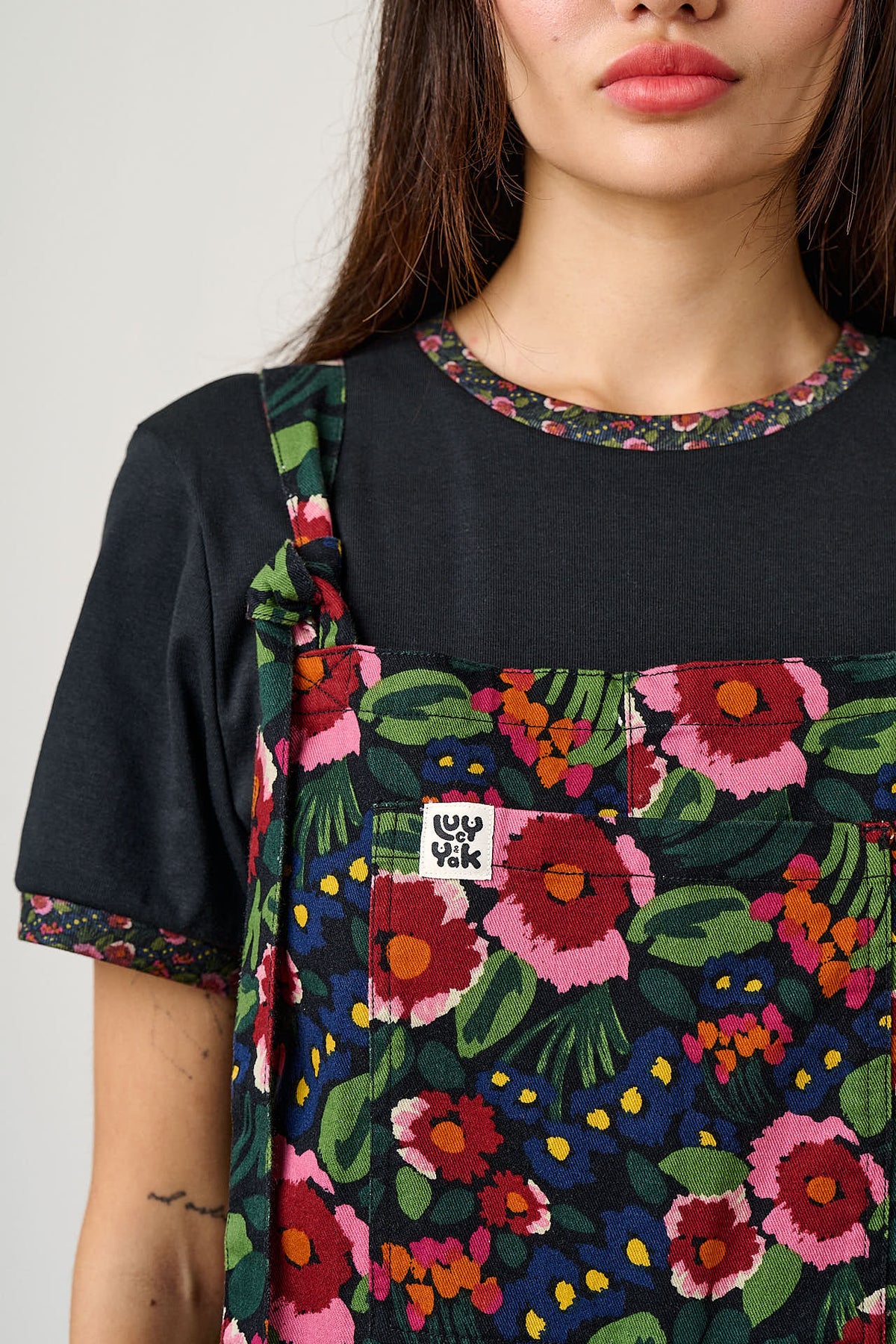 Original - Straight Leg Dungarees Organic Cotton in Black Marie Print