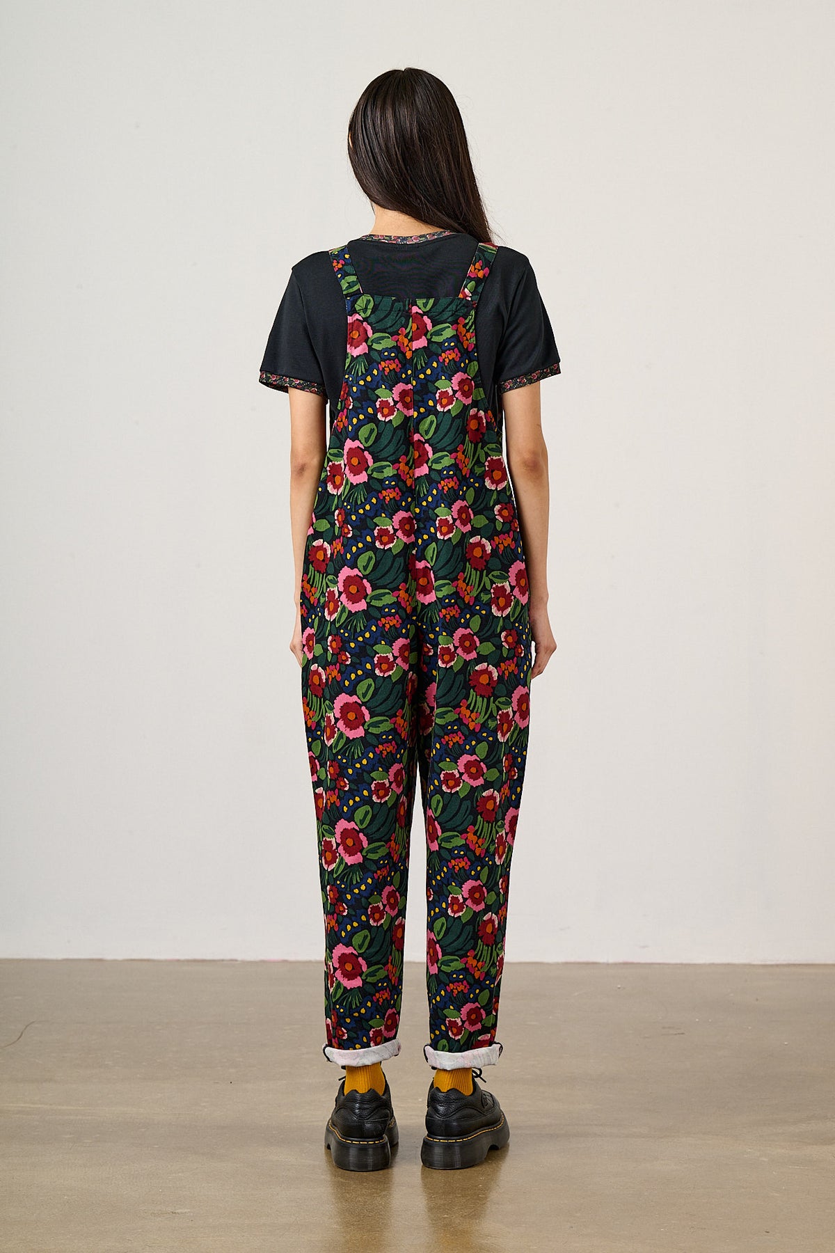 Original - Straight Leg Dungarees Organic Cotton in Black Marie Print