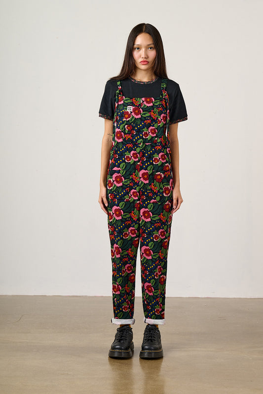 Original - Straight Leg Dungarees Organic Cotton in Black Marie Print