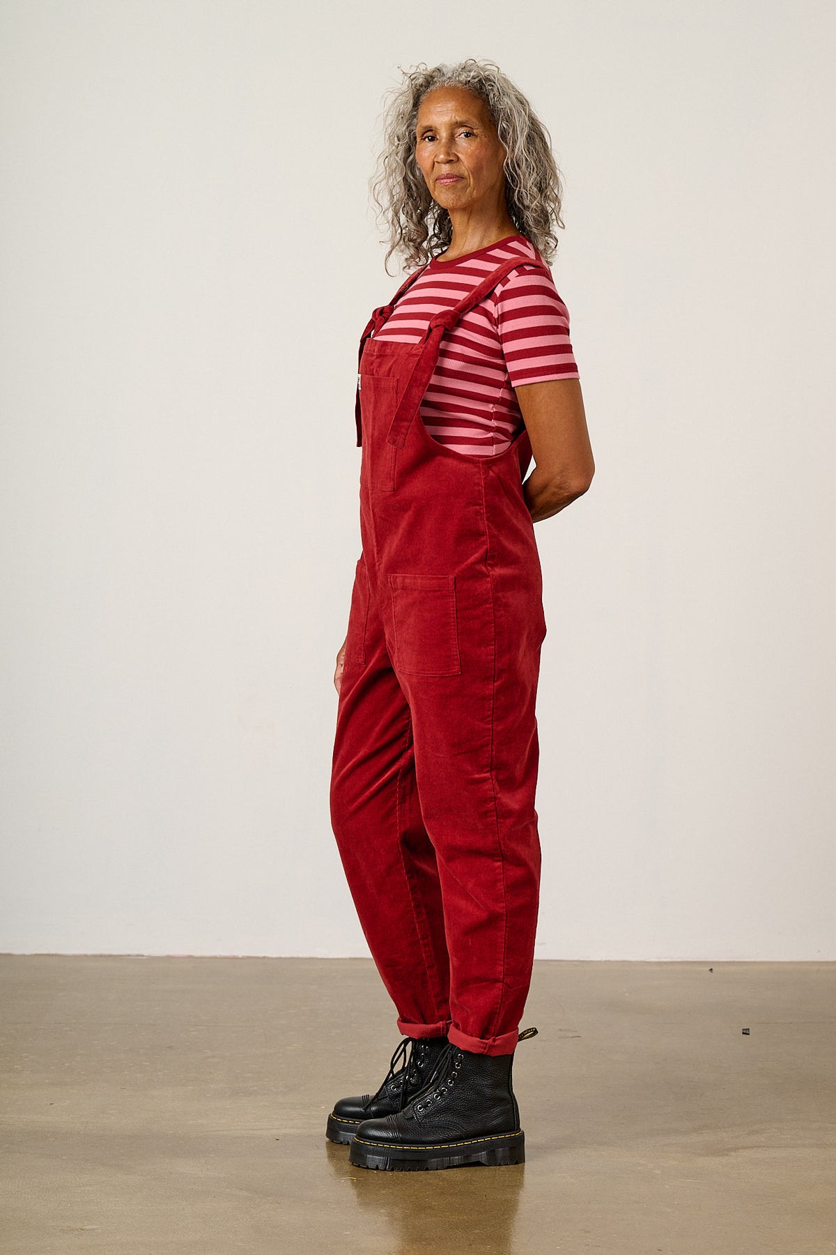 Original - Corduroy Dungarees in Maroon