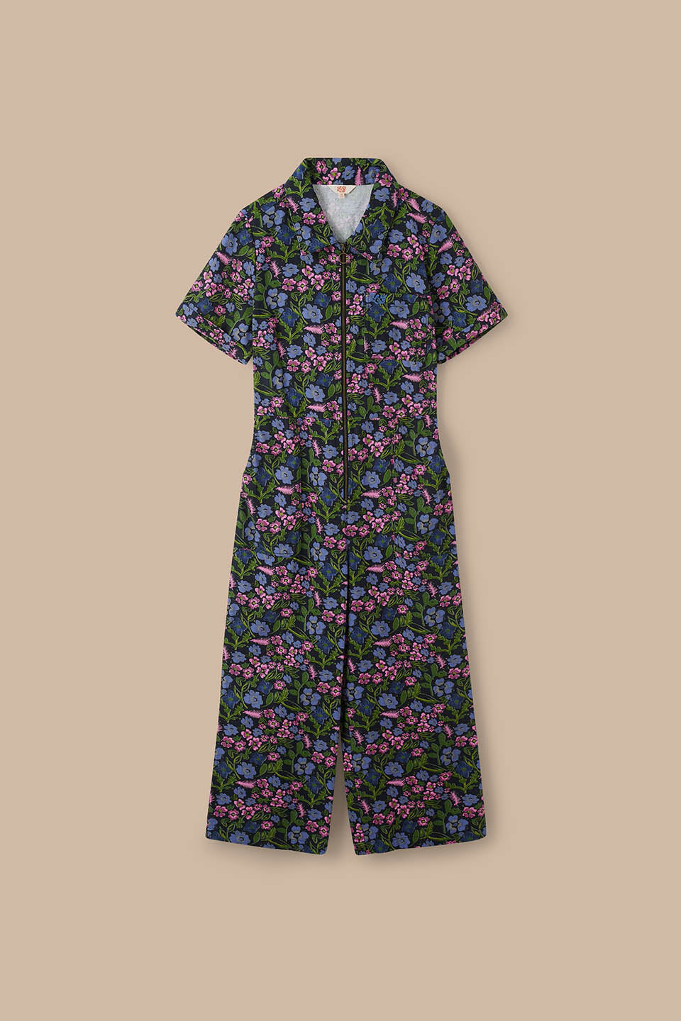 Ragan - Organic Cotton Jumpsuit in Grunge Ditsy Floral