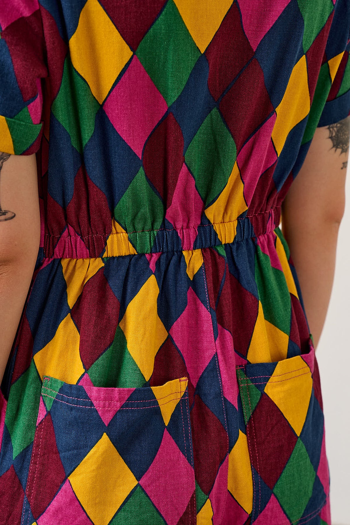 Ragan - Cotton Jumpsuit in Harlequin Print