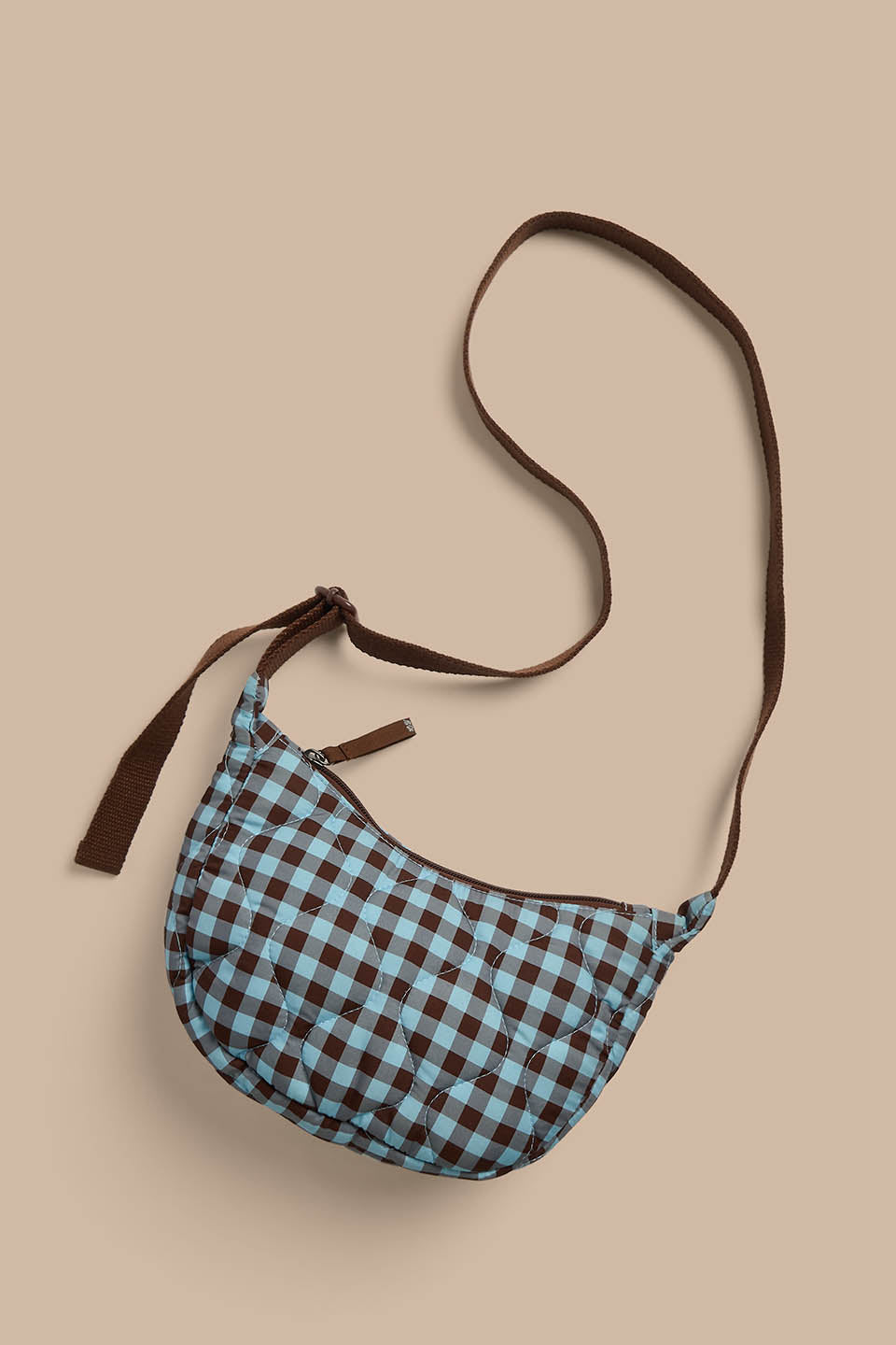 Reims - Crossbody Bag in Blue and Brown Check
