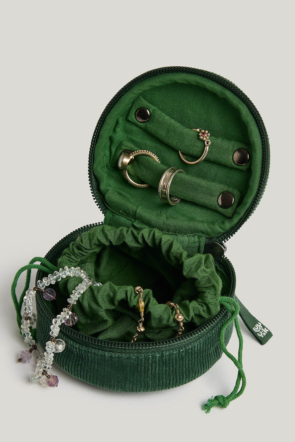 Rouen - Jewellery Case in Green Cord