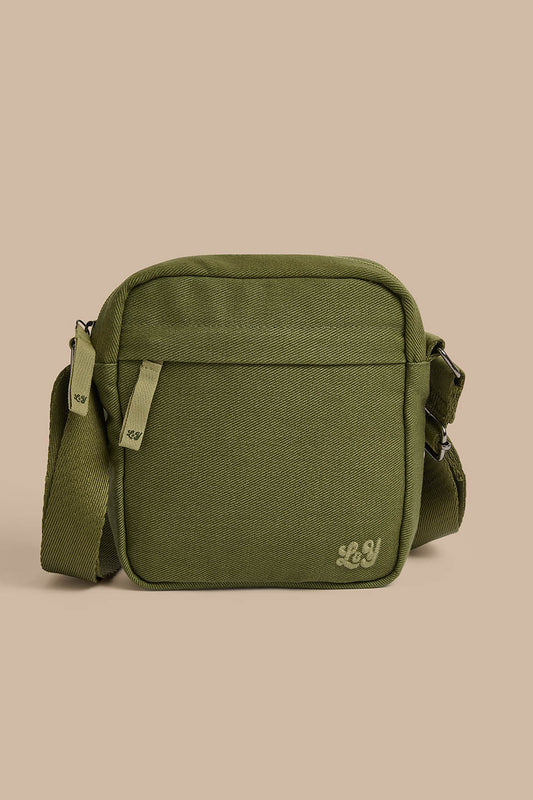 Roxton - Cotton Crossbody Bag in Khaki