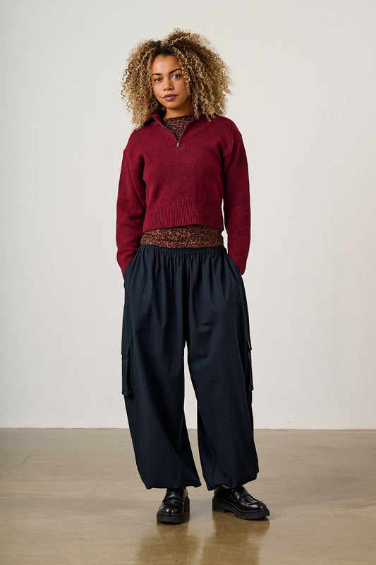 Rumi - Wide Leg Trousers Organic Cotton in Black