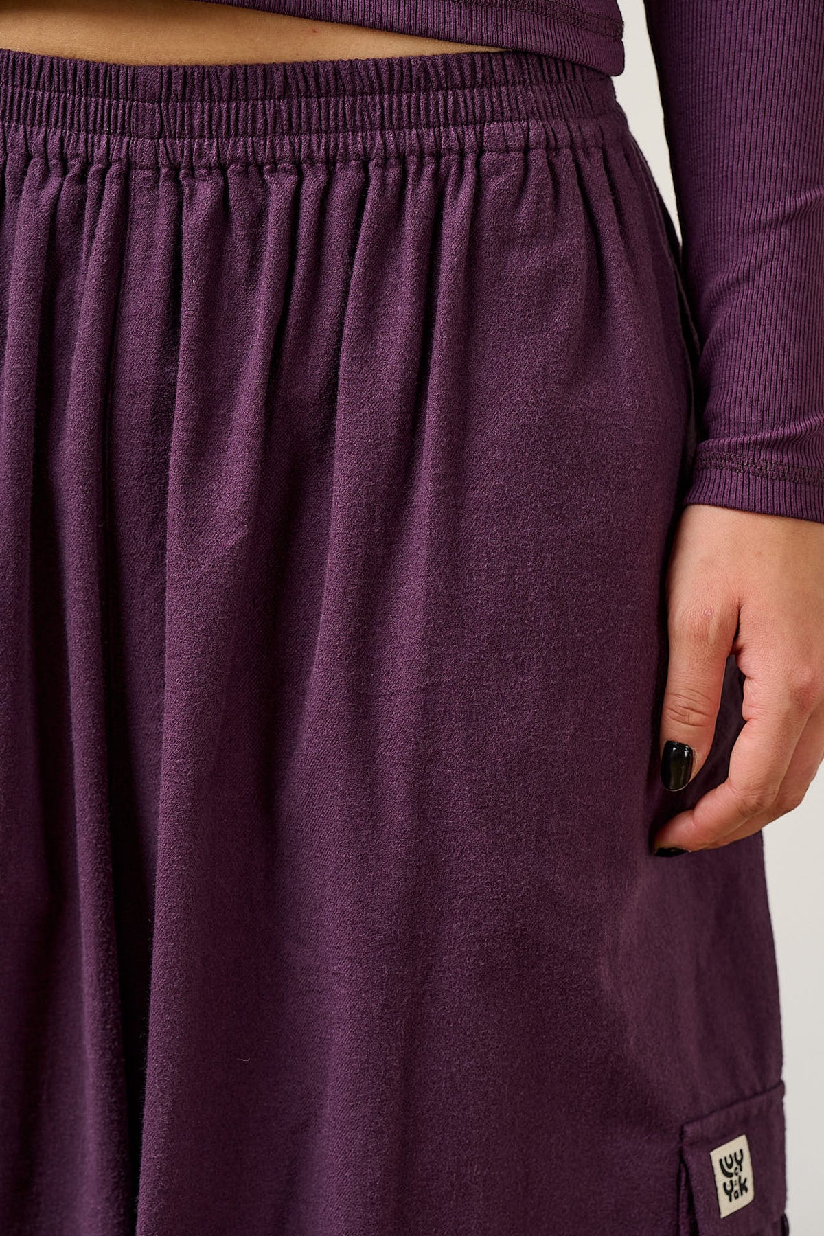 Rumi - Wide Leg Cotton Trouser in Plum Perfect