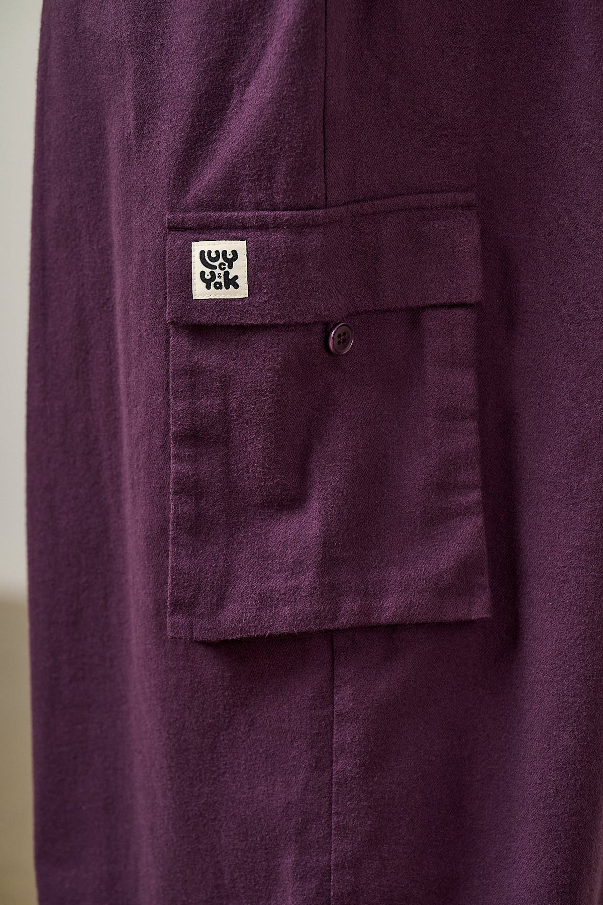 Rumi - Wide Leg Cotton Trouser in Plum Perfect