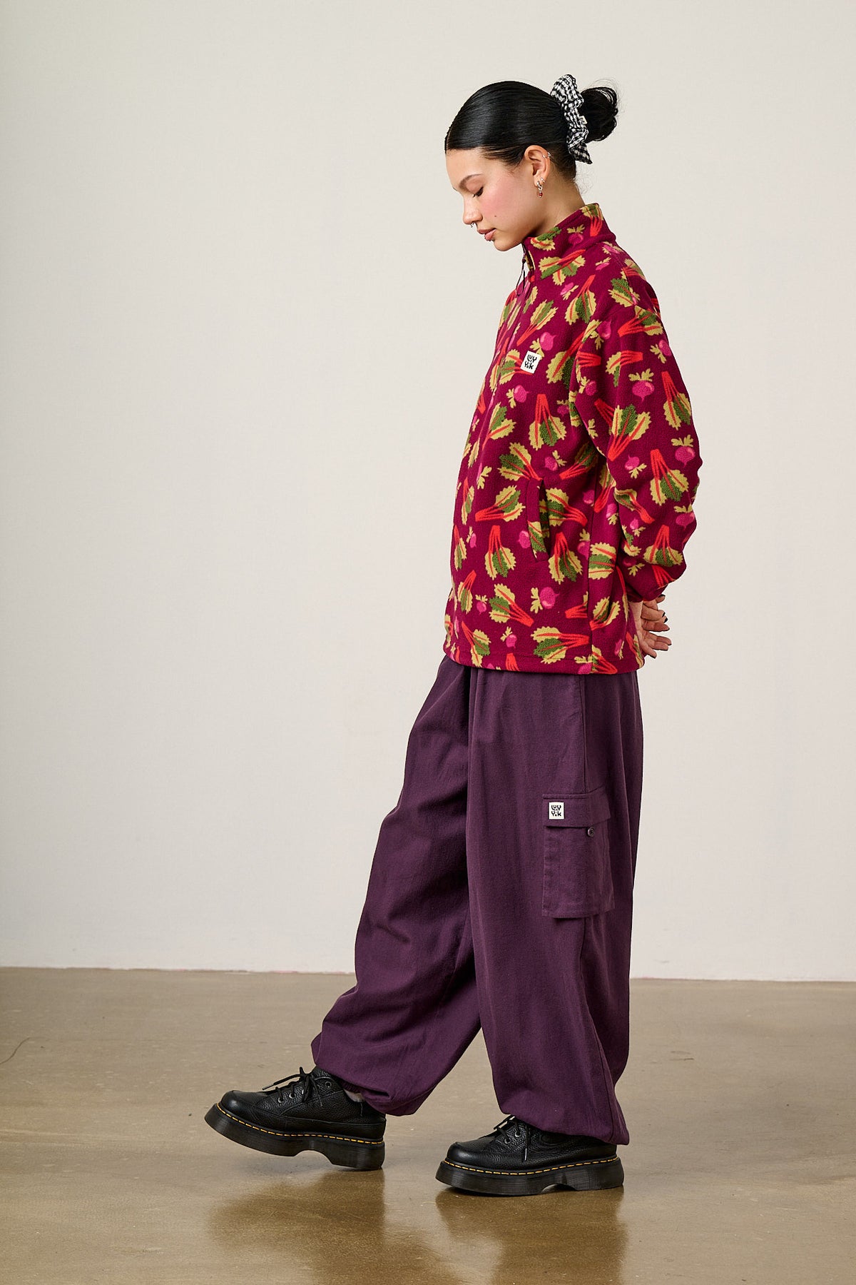 Stevie - Recycled Polyester Fleece in Rhubarb