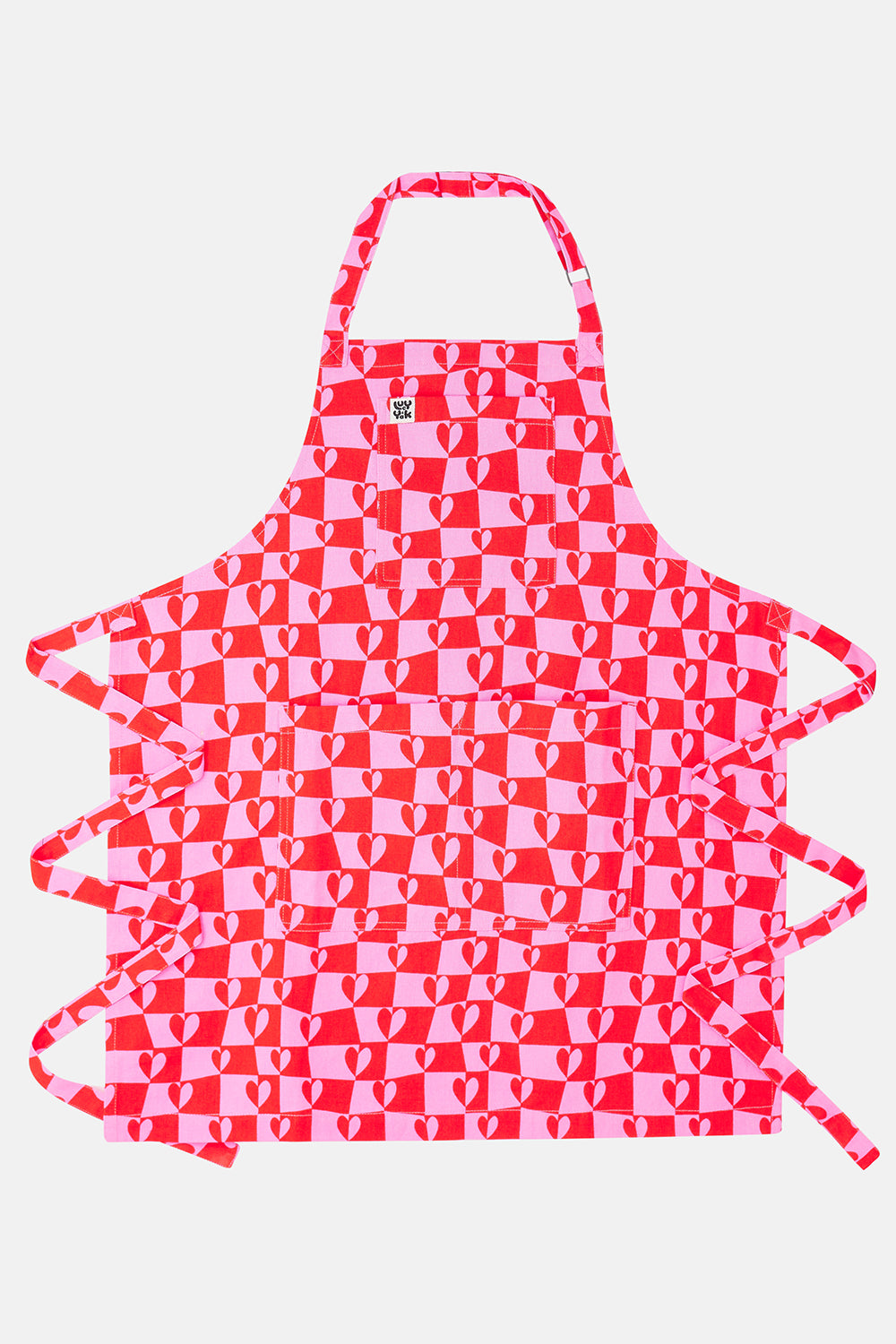 Ada - Cotton Apron in Pink Amore Print