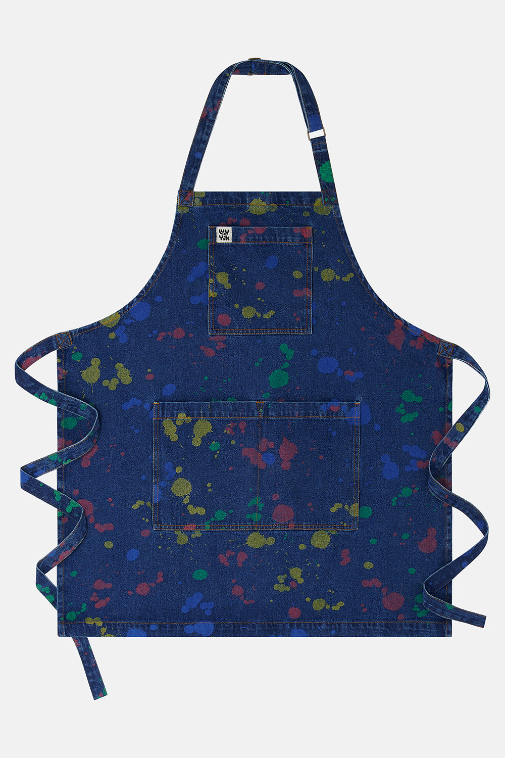 Ada - Denim Apron in Art Attack Print