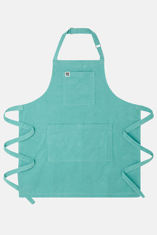 Ada - Corduroy Apron in Jade Green