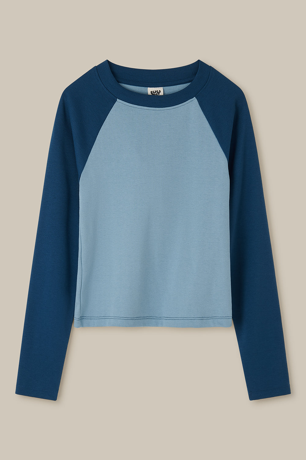 Avi - Long Sleeve Raglan T-Shirt in Blue