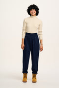 Aiden - Roll Neck Knitted Cotton Top in Pearl