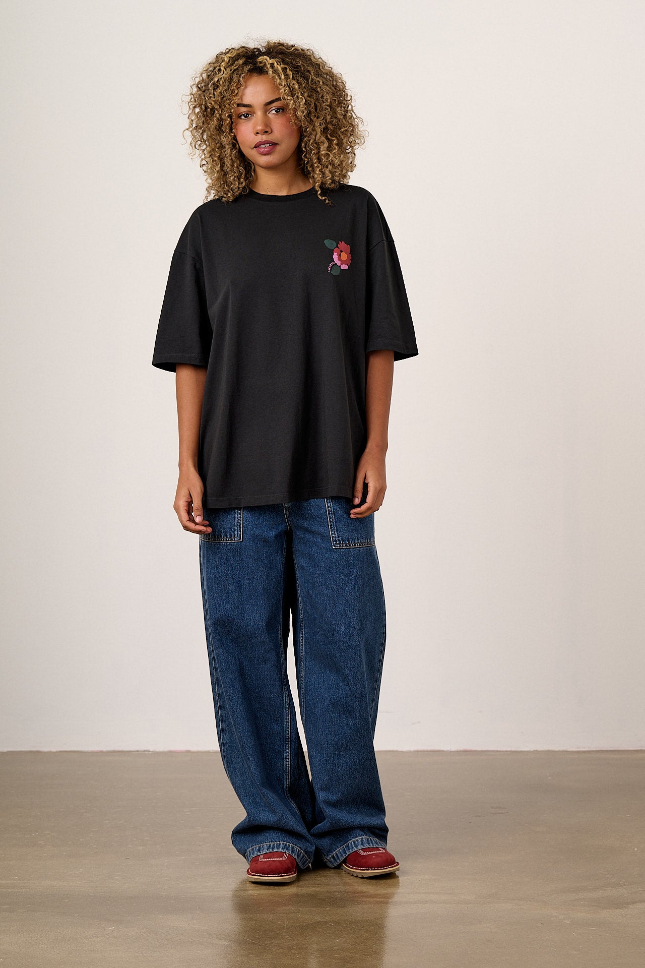 Benny - Oversized Cotton T-Shirt in Washed Marie Print