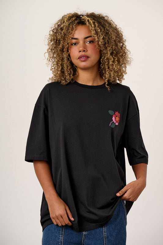 Benny - Oversized Cotton T-Shirt in Washed Marie Print