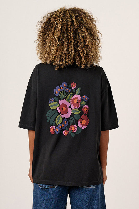 Benny - Oversized Cotton T-Shirt in Washed Marie Print
