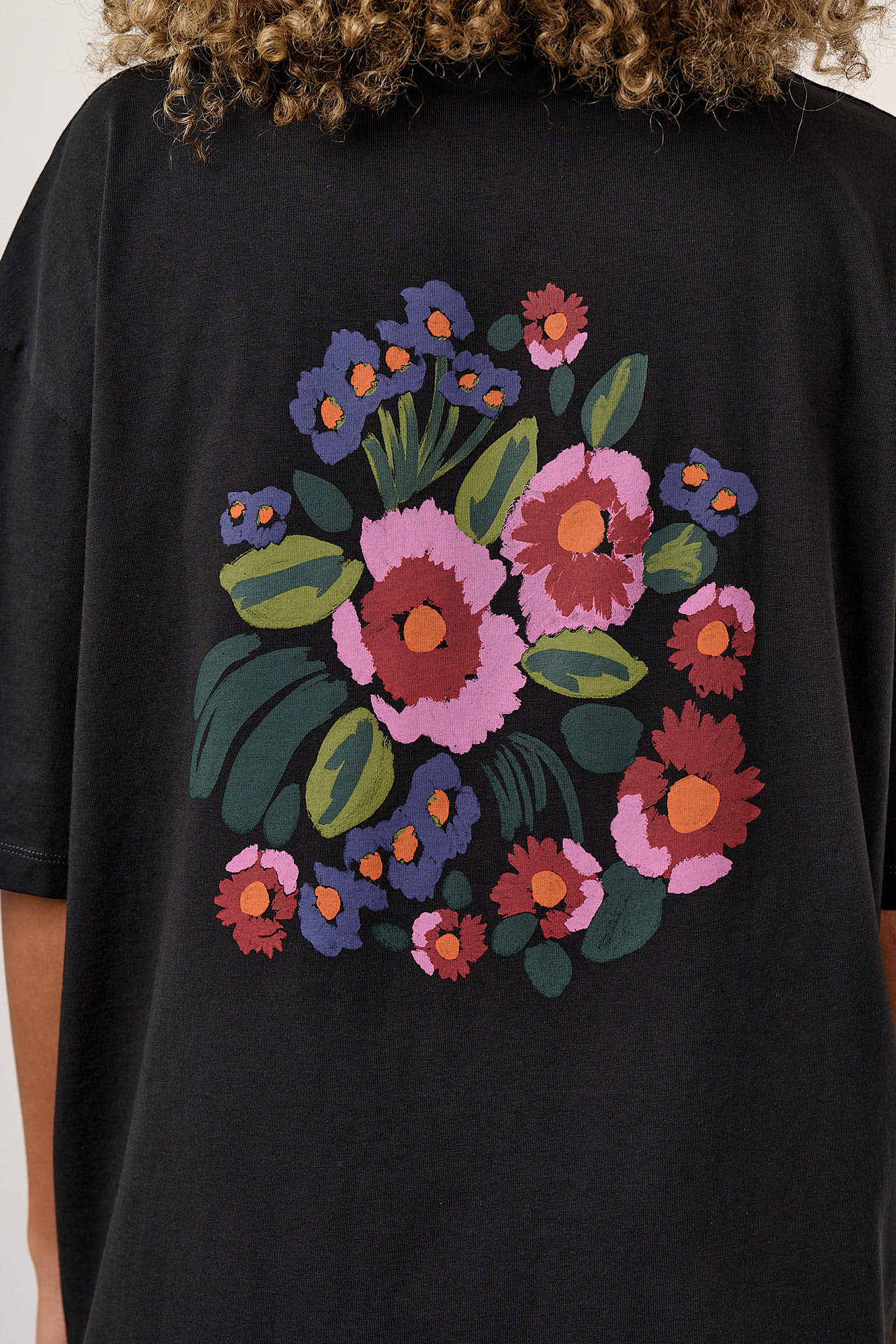 Benny - Oversized Cotton T-Shirt in Washed Marie Print