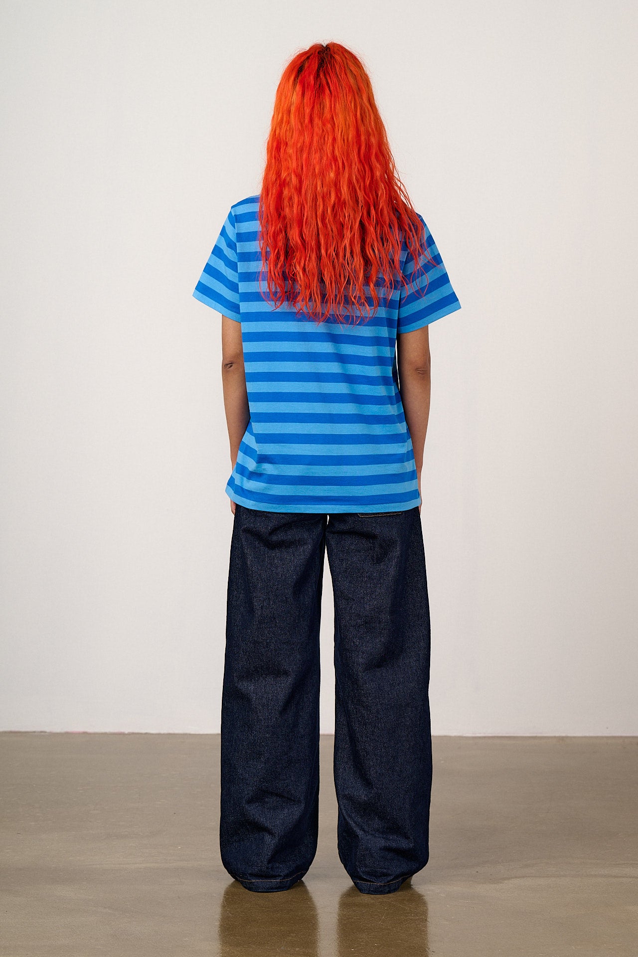 Denver - Cotton T-Shirt in Blue Tiger Stripe