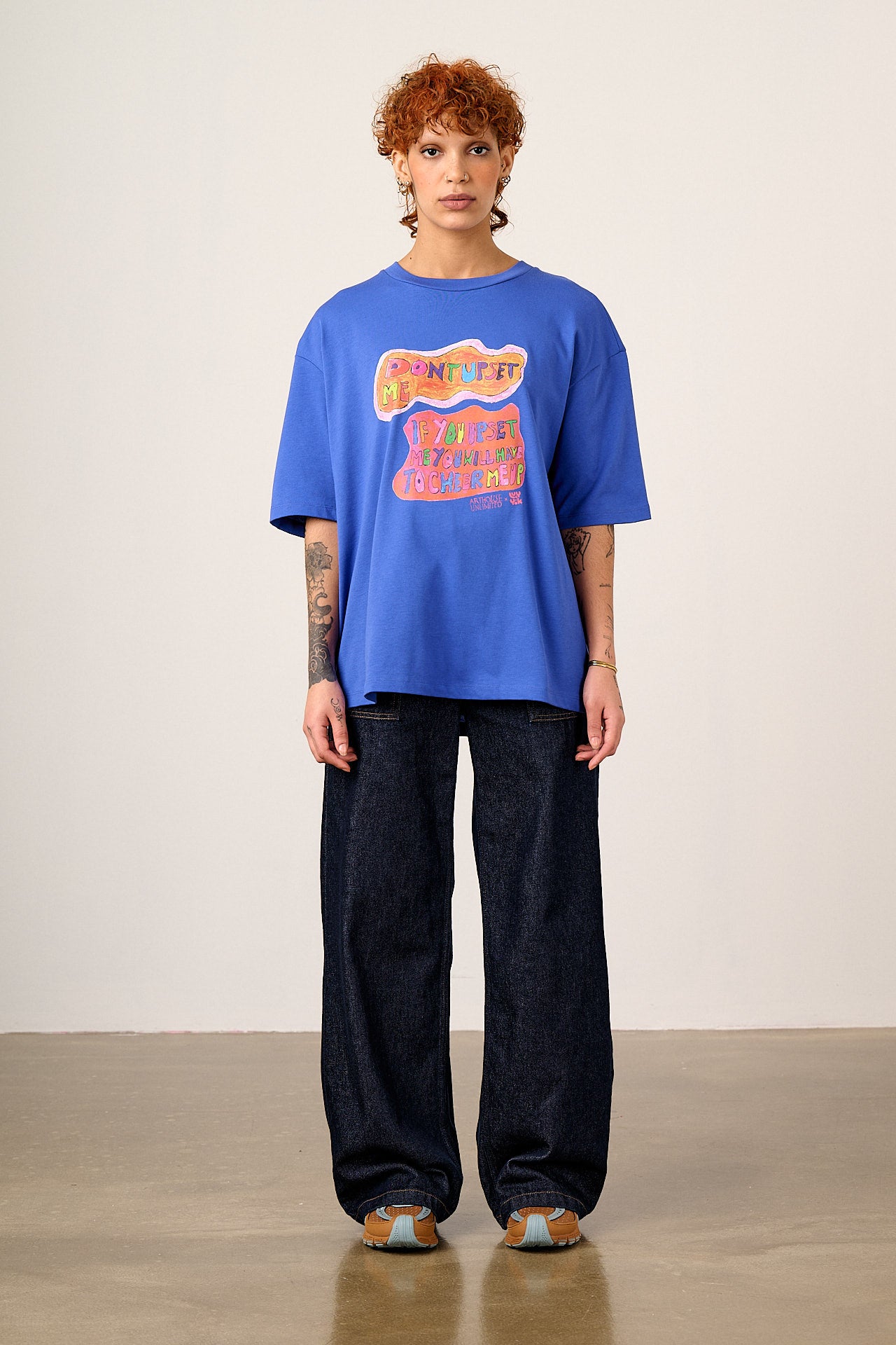L.E Benny - Oversized Cotton T-Shirt in Arthouse & Yak: Don't Upset Me