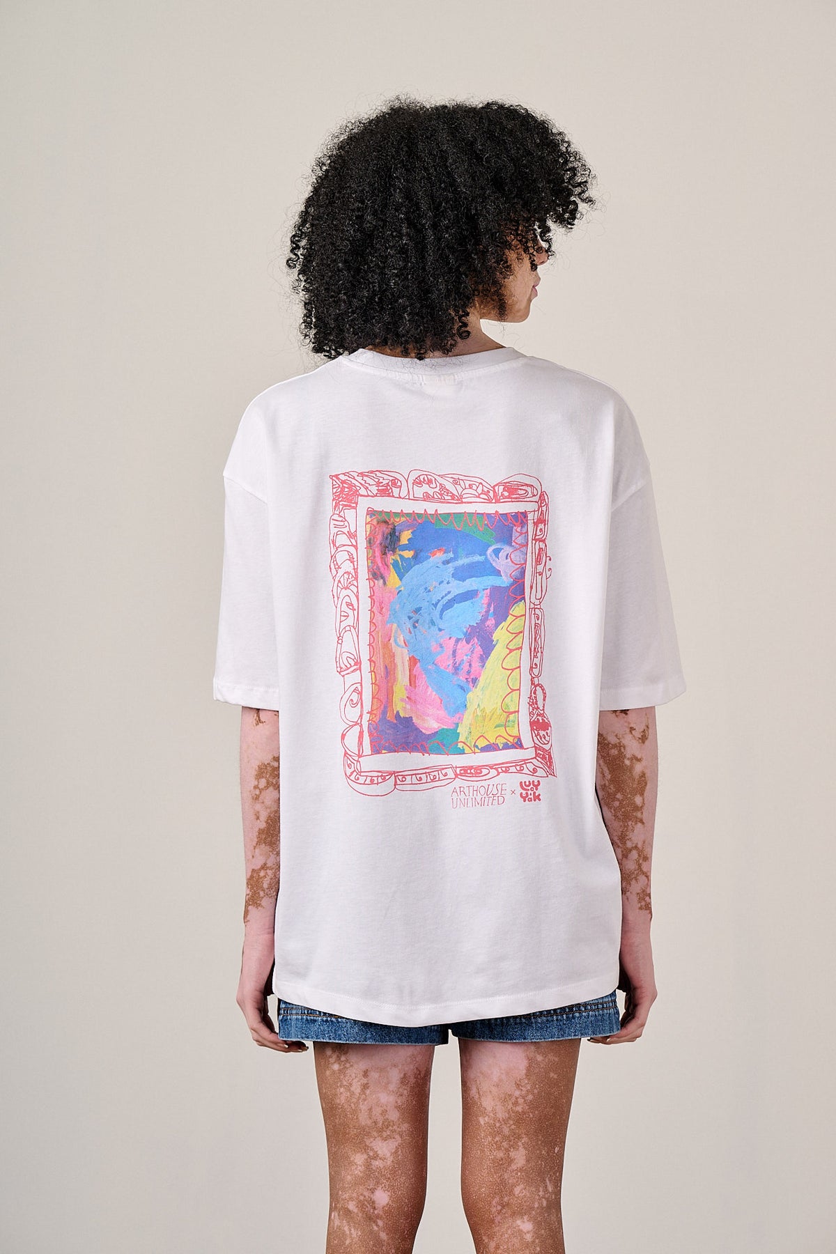 L.E Benny Oversized Cotton T Shirt Arthouse & Digital Frame