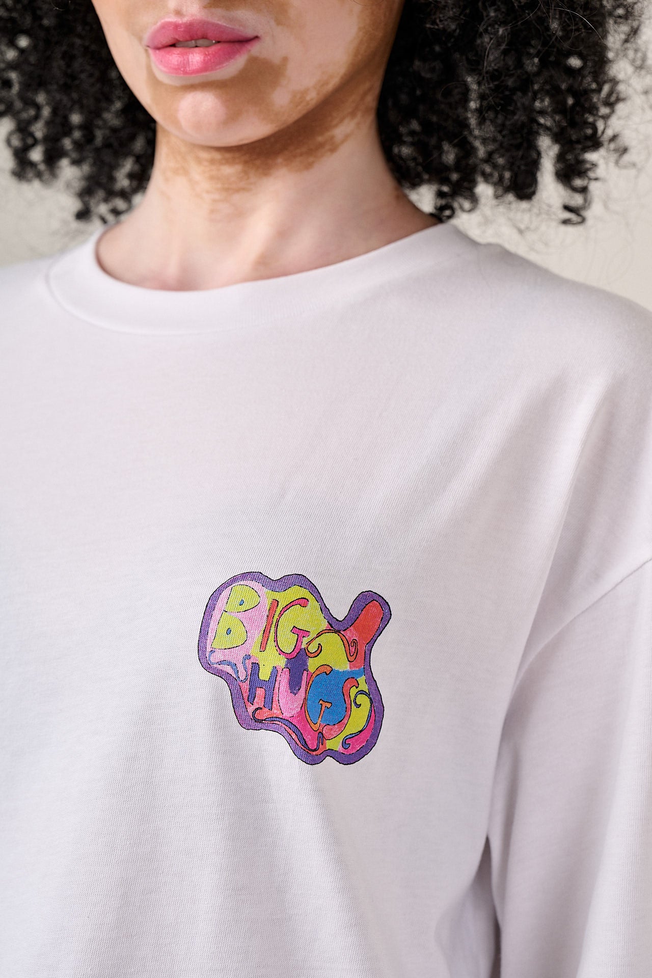 L.E Benny - Oversized Cotton T-Shirt in Arthouse & Yak: White Digital Frame