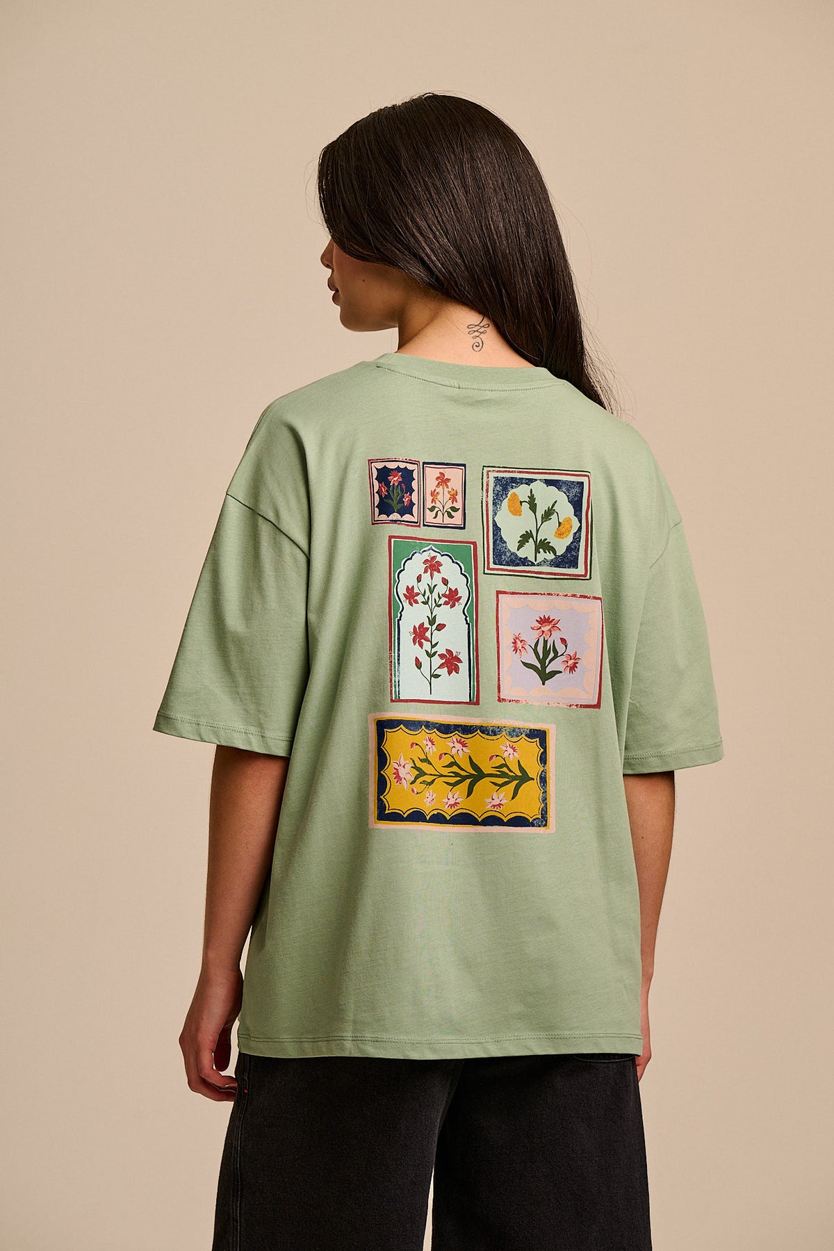 Benny Oversized Cotton T Shirt Walled Blooms