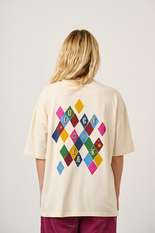 Benny - Organic Cotton Oversized Tee in Masquerade Tile