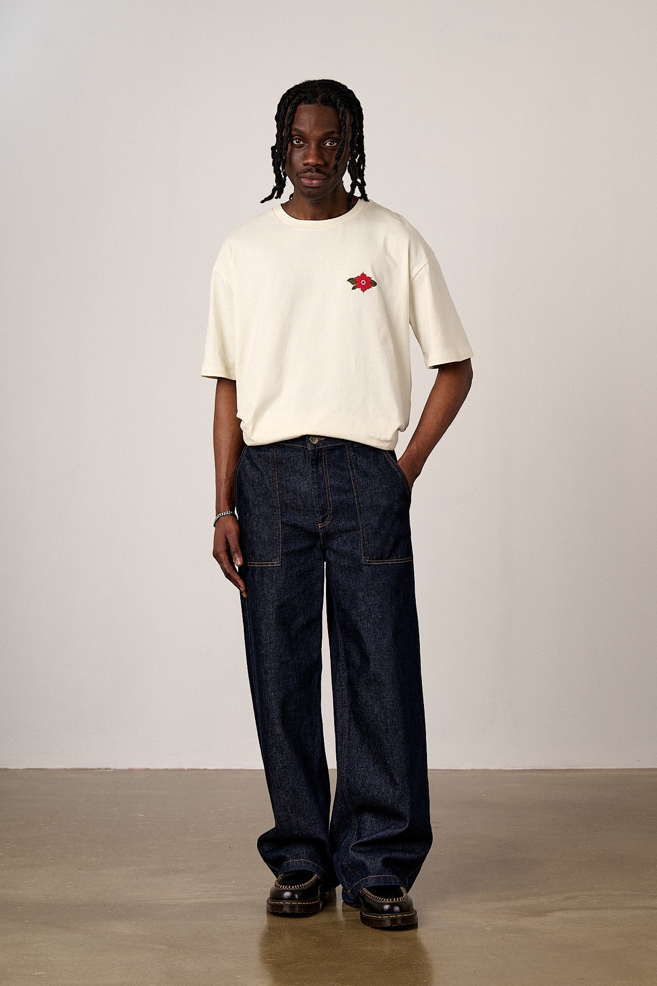 Delores - Wide Leg Denim Jeans in Indigo