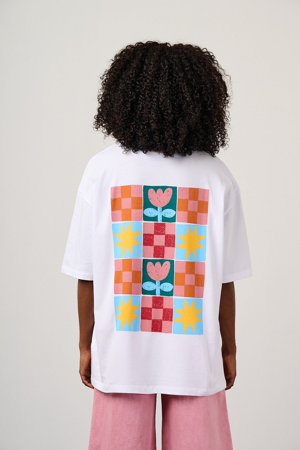 Benny Oversized Cotton T Shirt Tulip Print