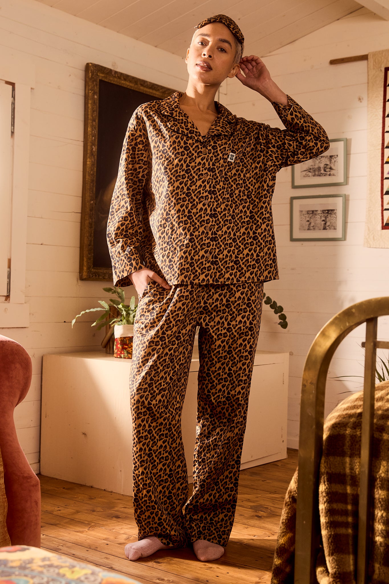 Dreamer - Soft Cotton Pyjama Set in Leopard Print