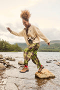 Beau - Balloon Cotton Trousers in Green Isla Tartan Print