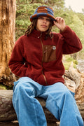 Harper - Borg Fleece Jacket in Jasper Red