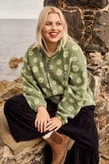 Stevie - Soft Polar Fleece in Green Delano Floral Print