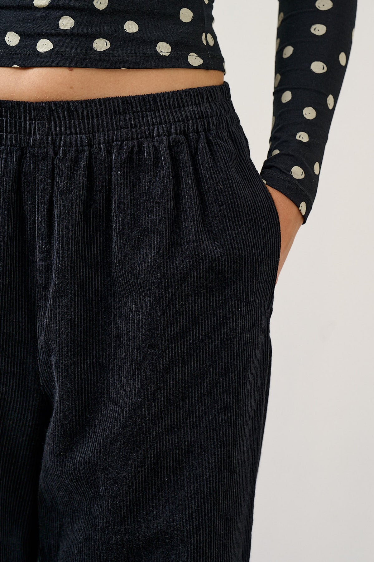 Billie - Organic Corduroy Trousers in Black