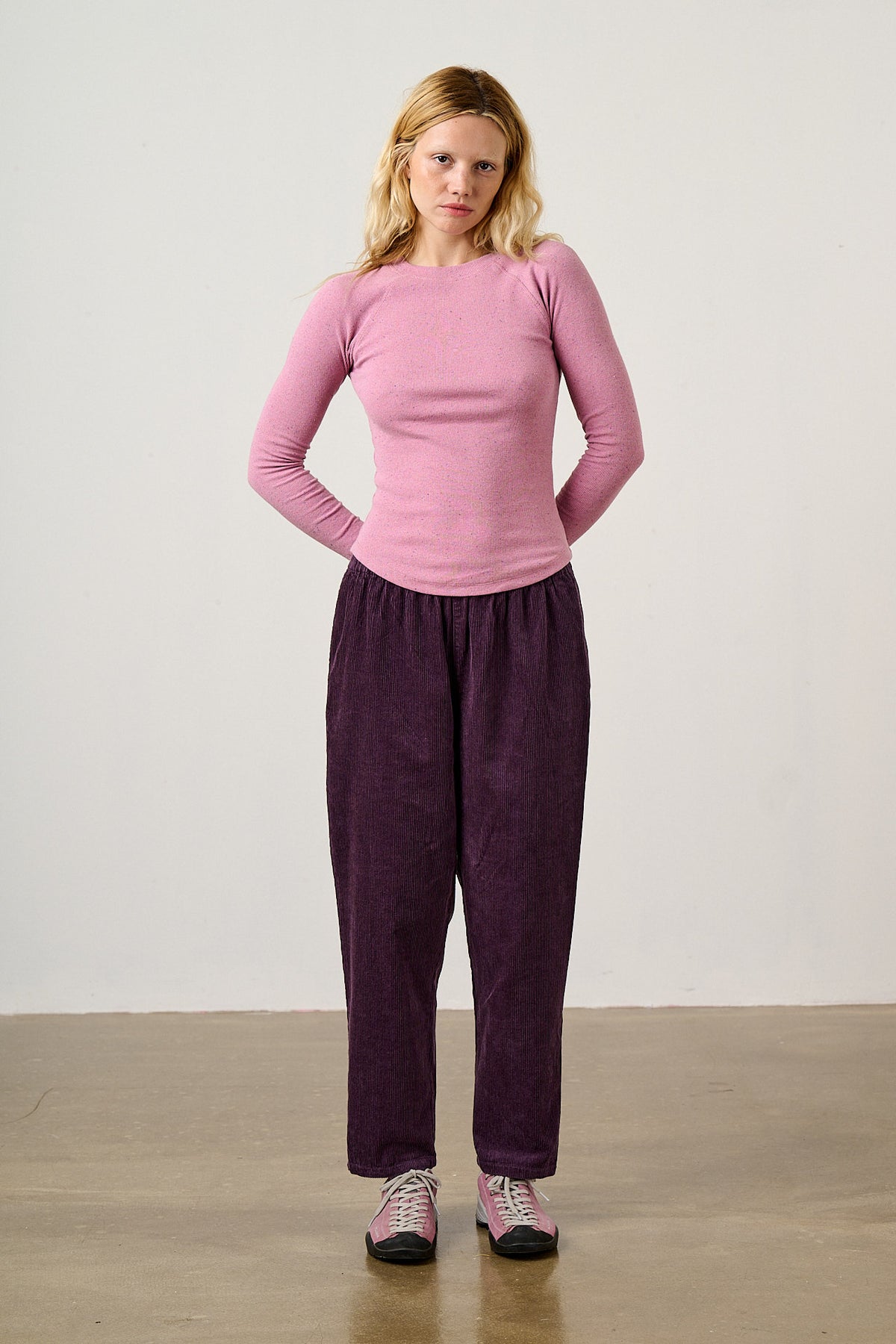 Billie - Organic Corduroy Trousers in Plum Perfect