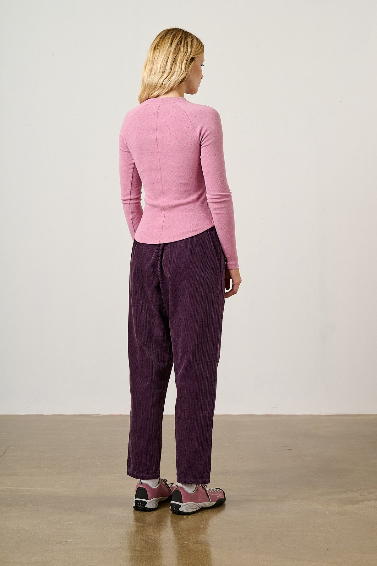 Billie - Organic Corduroy Trousers in Plum Perfect