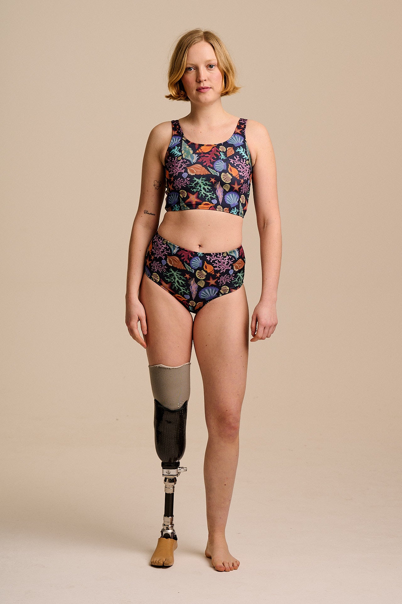 Bronte - High Rise Bikini Bottoms in Shell Print