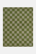 Blanket - Polar Fleece in Green Checkerboard Print