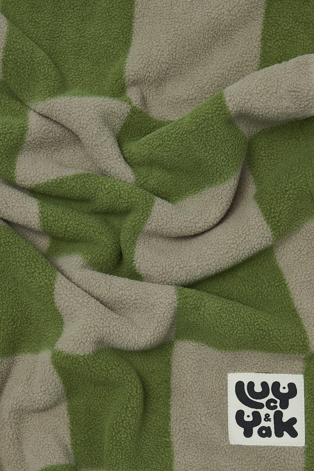 Blanket - Polar Fleece in Green Checkerboard Print